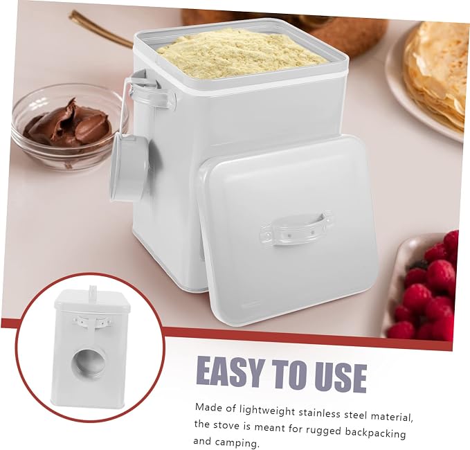 Cabilock Sealed Dried Food Bucket Airtight Bin for Pet Food Storage Multi-functional Canister Measuring Scoop for Organizing Rice Grains and More