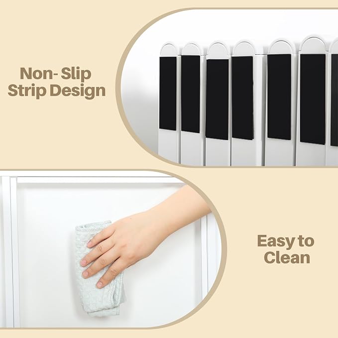 NiceTCU 24" H Acrylic Dog Playpen Indoor, Metal Frame Clear Dog Playpen with Door - 12 Panels, Easy Assemble Pet Fence, DIY Foldable Pet Pen for Ducks Puppy Rabbit Small & Medium Pets- 12Pcs White
