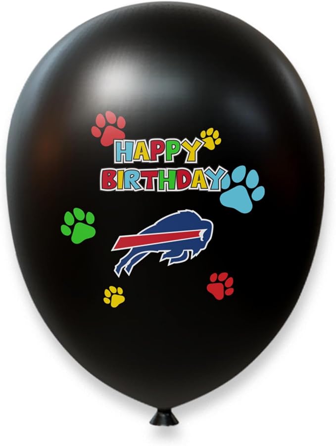 NFL Buffalo Bills Dog Birthday Party Set 9pcs with 1 Football Bandana Small/Medium, 1 Banner, 1 Birthday Cake Toy & 6 B-Day Balloons, Dog Birthday Set, Costume, Fun Doggie Pawty Accesories