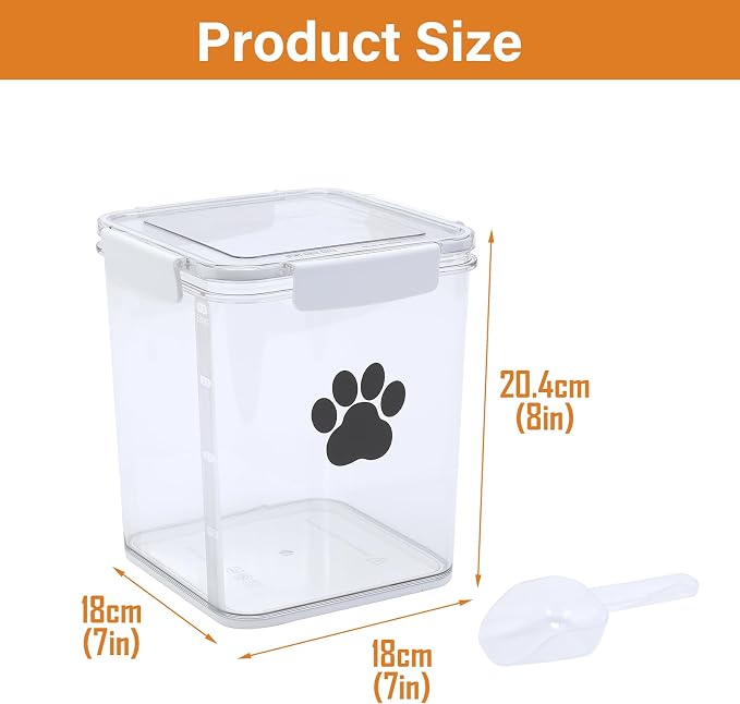 4L Dog Food Storage Container, 4L, White