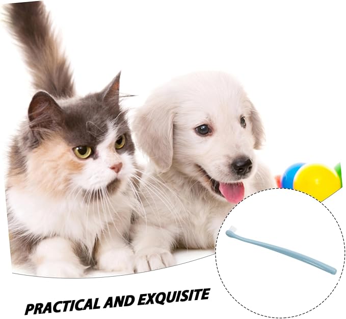 BESPORTBLE Soft PET Toothbrush for Dogs and Cats Round Head Design for Deep Clean Mouth -Piece Dental Cleaning Kit Soft Bristles for Puppies and Kittens