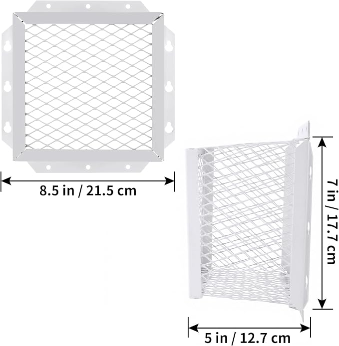 Dryer Vent Cover Guard 7" L x 7" W x 5" H, Metal Dryer Vent Mesh Screen, Dryer Vent Protector for 3" to 4" Dryer Ventilation and Bathroom Exhaust Fan Cover (White)