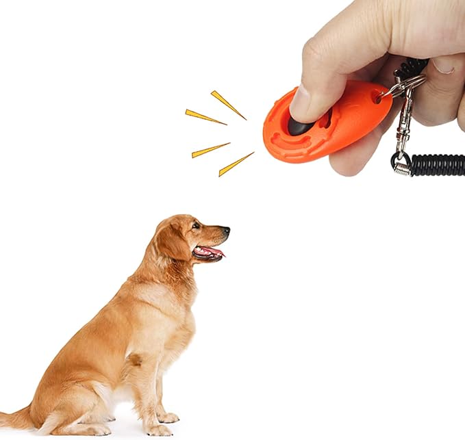 Dog Training Clicker with Wrist Strap, 2 Pack, Green & Orange