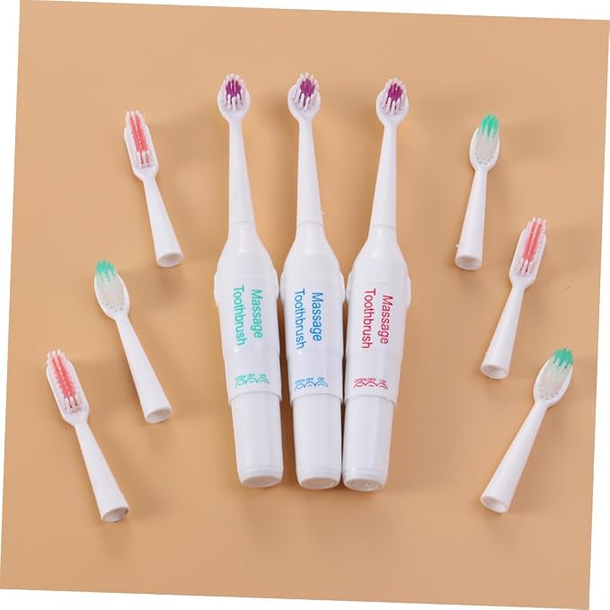 BESPORTBLE 3pc Pet Electric Toothbrush Dog Teeth Cleaning Sonic Electric Brush Portable for Travel Random Color