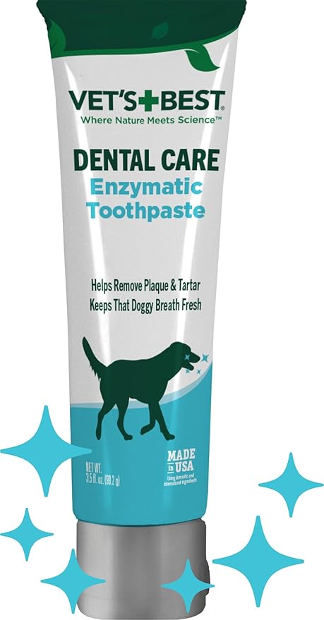 Vet's Best Enzymatic Dog Toothpaste Dental Gel, Vet Formulated 3.5 oz | Dog Teeth Cleaning Toothpaste, Helps Remove Plaque & Tartar, Freshens Dog Breath, Supports Daily Oral Hygiene, Vet Formulated
