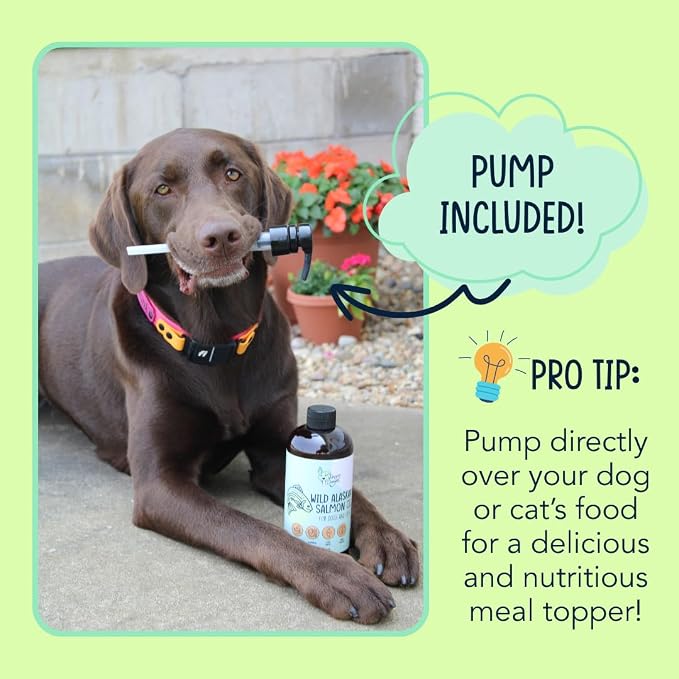 Wild Alaskan Salmon Oil, Natural Fish Oil Supplement, Made in USA, for Dogs and Cats, Omega-3 Rich