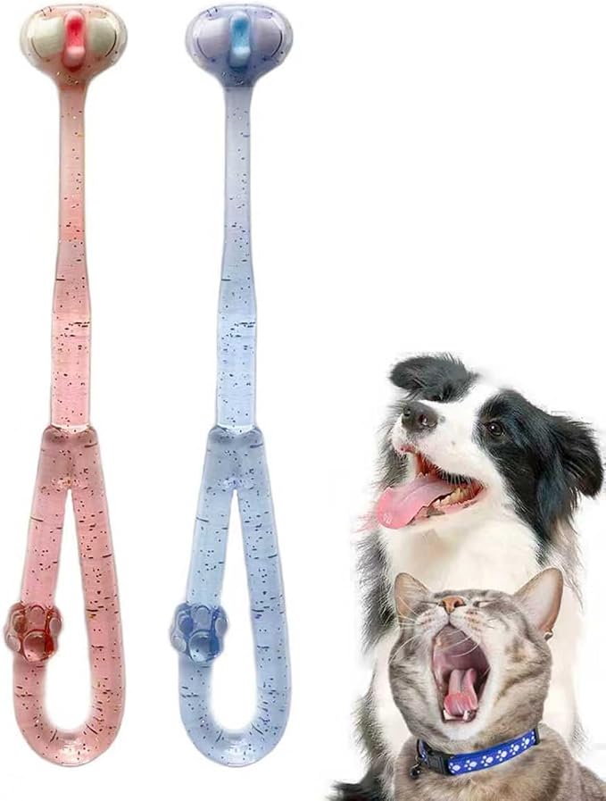 3-Sided Pet Toothbrush for Dogs & Cats, Soft Bristles Dental Care Brush, Non-Slip Handle, Gentle Teeth Cleaning for Puppies, Kittens & Small Pets