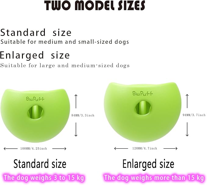 Treat Dispensing Dog Toy & Slow Feeder Bowl, Interactive Puzzle and Mental Toy for Anxiety Relief,Chase Play, and Use as Freezable Lick Bowl(Apple Green, Medium 498g)