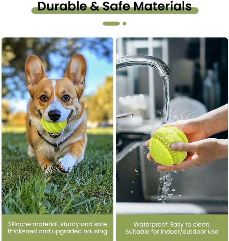 Eco-Friendly Rechargeable LED Dog Chew Toy Ball – Waterproof, Durable Silicone, Interactive Light-Up Design for Pets