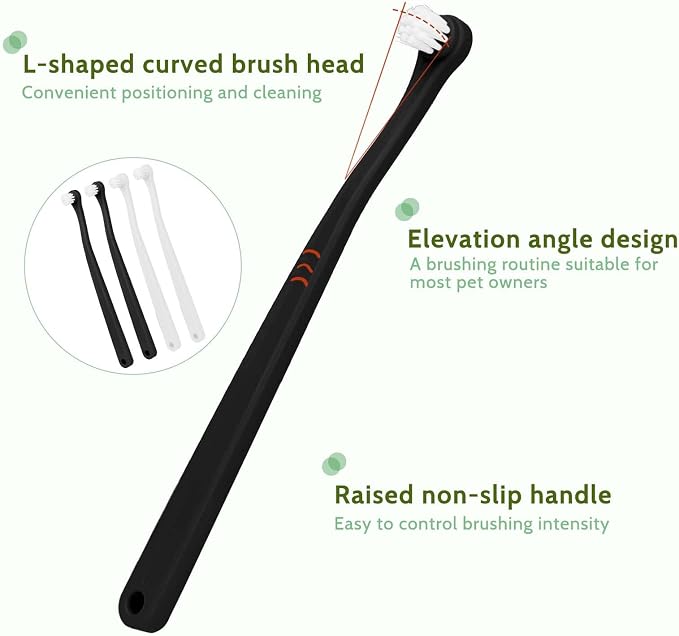 salbsever 4Pcs Dog Toothbrush Pet Toothbrush Soft Mini Cat Tooth Brush Puppy Tooth Brush, Travel Portable Mini Head Deep Clean Kit for Small Dog & Cat, Puppy, Kitten