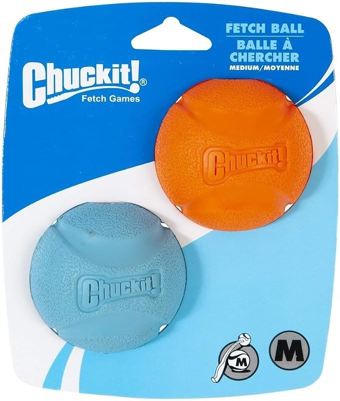 Chuckit! Medium Fetch Ball 2.5", 2 Pack (Colors Vary)