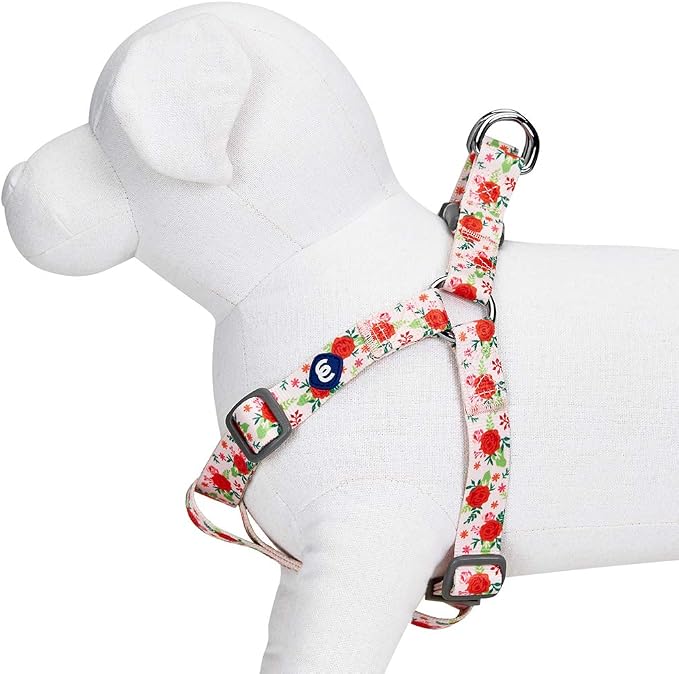 Blueberry Pet Essentials Step-in Spring Scent Inspired Garden Floral Dog Harness in Baby Pink, Chest Girth 26" - 39", Large, Adjustable Harnesses for Dogs
