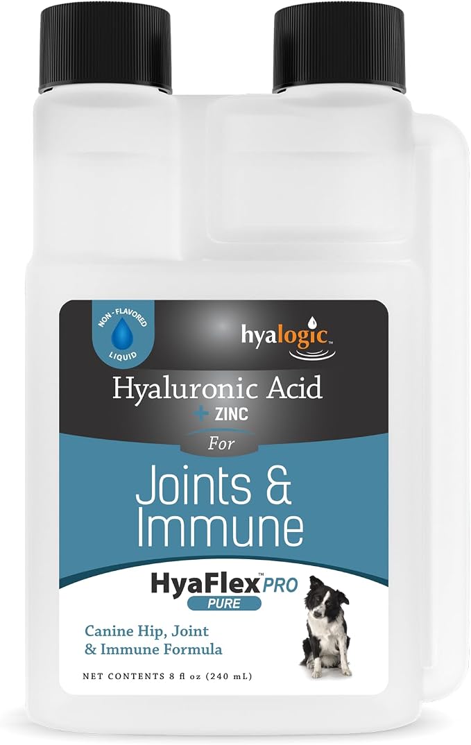 Hyalogic HyaFlex Pro Pure (8 fl oz) - Canine Hyaluronic Acid & Zinc Dog Supplement - Joint & Immune Dog Health Supplies - Liquid Canine Joint Supplement - Promotes Healthy Cartilage & Flexibility
