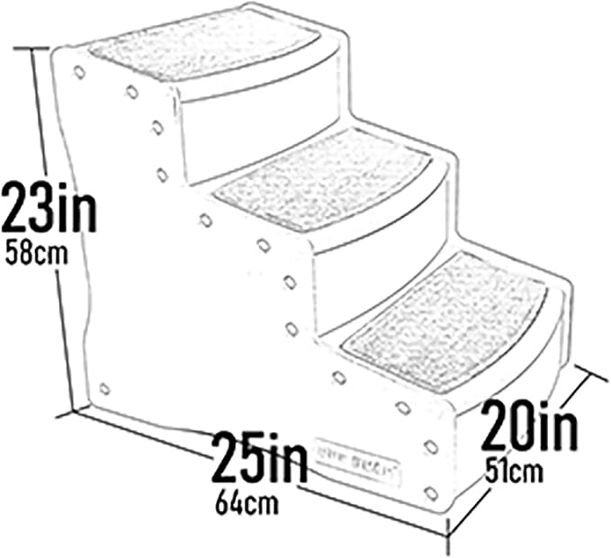 Pet Gear Easy Step III Extra Wide Pet Stairs, 3 Step for Dogs/Cats up to 200 pounds, Removable/Washable Carpet, Easy Assembly (No Tools Required), Coffee Bean
