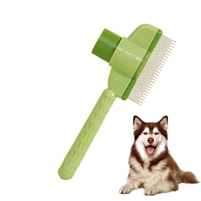 Pet Flea Comb for Cats & Dogs, Stainless Steel, Black