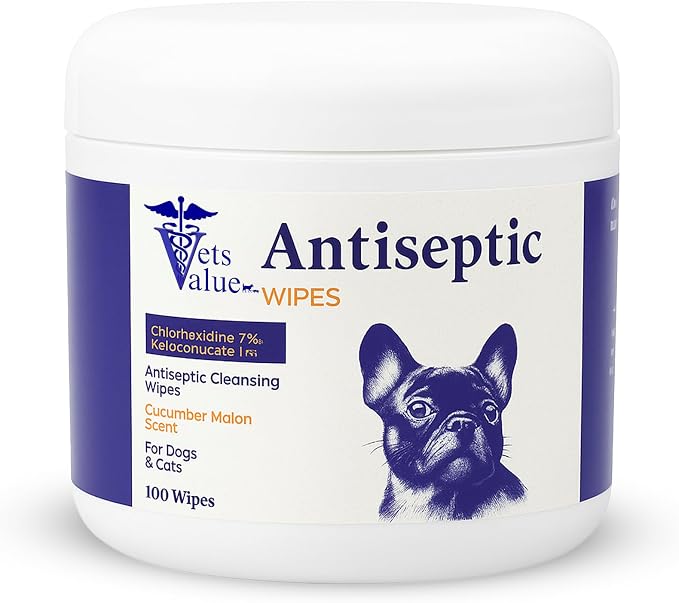 Veterinary Ear Cleaning Wipes for Dogs & Cats, Aloe-Based, 100 Count