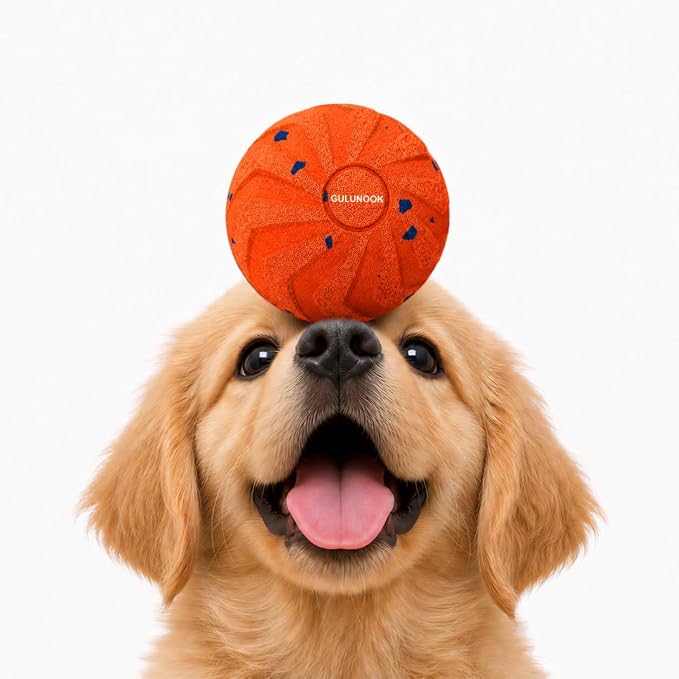 Interactive Dog Ball Toy, Automatic Rolling & Bouncing, 3.2" Orange, E-TPU | Medium & Large Dogs, 2-in-1 Fetch Toy, 3 Play Modes, Chew Resistant, USB Type-C Rechargeable, Waterproof