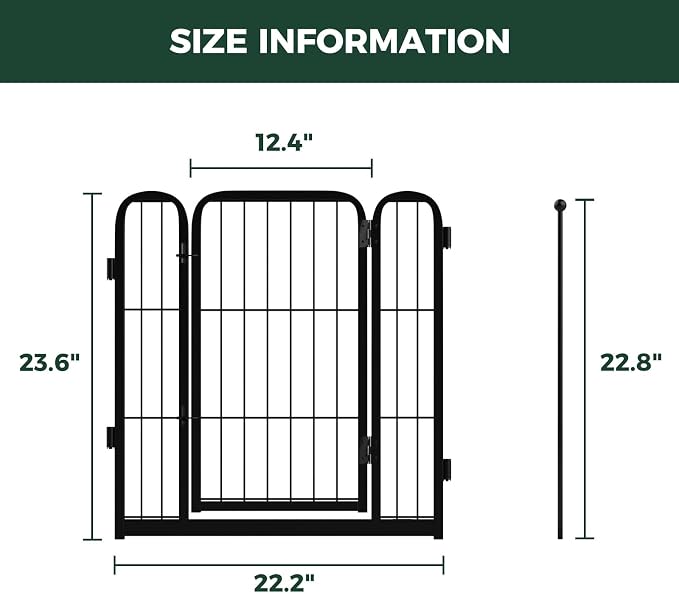 FXW Homeplus Unleashed Dog Playpen Designed for Indoor Use, 1 Add-on Gate, 24" Height for Puppy and Small Dogs, Black │Patented