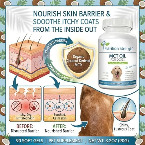 MCT Oil for Dogs from Organic Coconuts | 90 Soft Gels