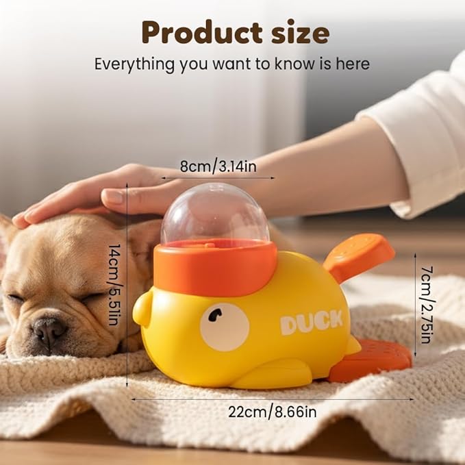 Dog Interactive Treat Dispenser, 2026 New Yellow Duck Cat Treat Dispenser, Interactive Dog Food Dispenser with Button, Dog Slow Feeder Prevents Bloating for Small & Large Cats Dogs (2Pcs)