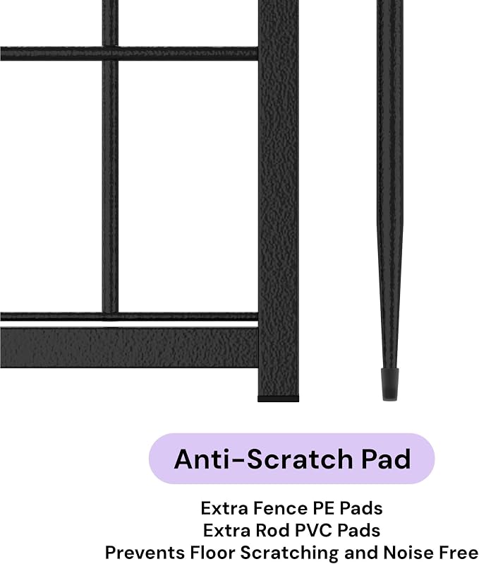 SunsGrove 24 inch 2 Panels Dog Playpen Outdoor for Small and Medium Dogs, Free and Safe Play Dog Fence Indoor, Black