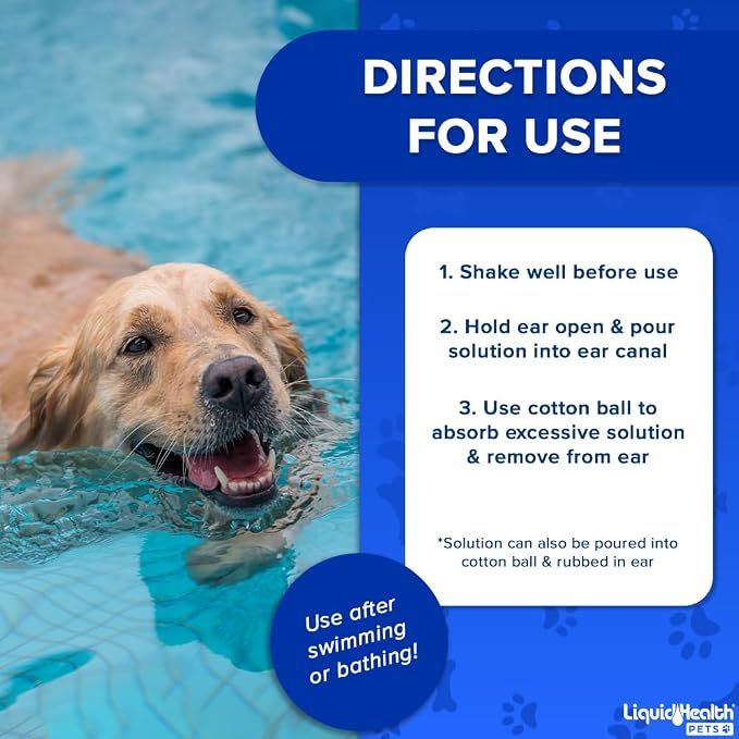 LIQUIDHEALTH Pets K9 Dog Ear Cleaner Wash Solutions, 8 oz 2 Pack