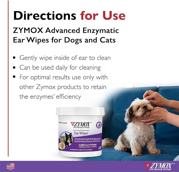 Zymox Enzymatic Ear Wipes, Cleanser & Otic Plus Solution Bundle