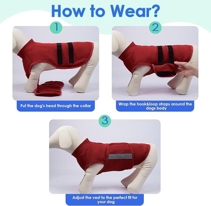 MIGOHI Dog Anxiety Relief Coat, Large, Large, Red