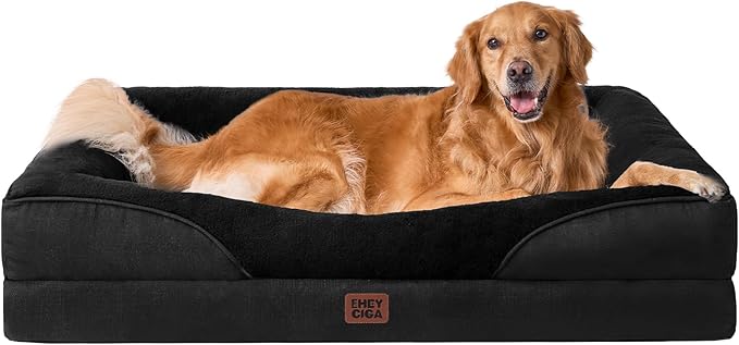 EHEYCIGA Orthopedic Memory Foam Dog Bed - XL 42x30in, Black