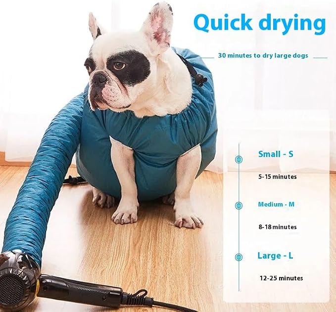 Dry Fast Portable Drying Bag - Hands-Free Dog Dryer Bag with 360° Airflow, Dual-Layer Mesh for Grooming & Fluffing Spray Application,Fits 25kg Pets, Folds to Travel Size