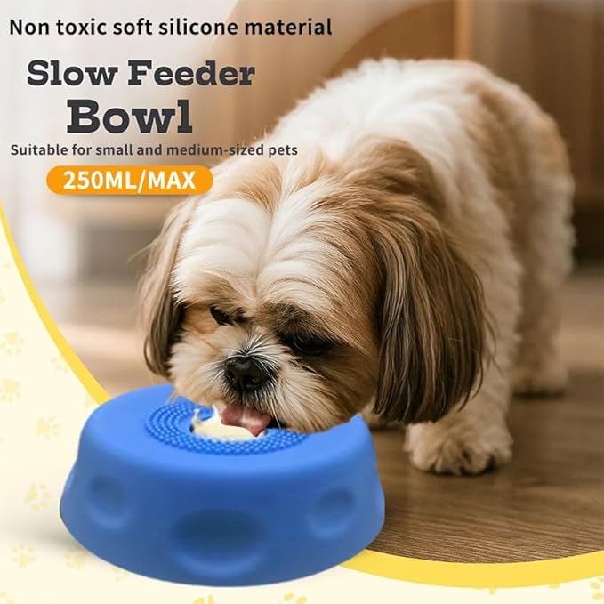 Slow Feeder Dog Lick Bowl with Rolling Ball,Anti-Slip Silicone Puzzle Feeder for Liquid Treats,Bone Broth,Yogurt,Wet Food,Anxiety Relief Enrichment Lick Toy for Large Medium Small Dogs & Cats (Black)