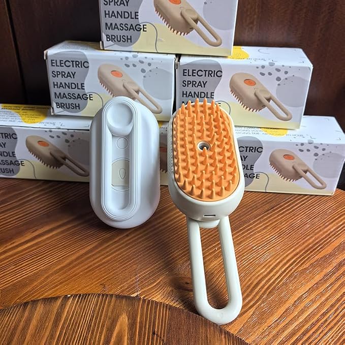 Cloud Care Cat Brush, Cloud Care Brush, Celery Pets Steam Brush, 3 in 1 Water Dog Brush with Handle, 3 in 1 Multifunctional Silicone Massager Brushes-White