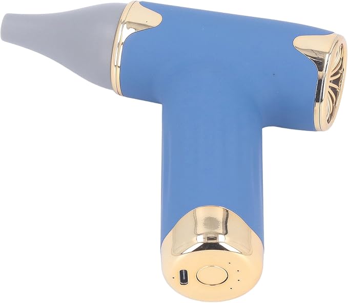Tbest Pet Hair Dryer, High Speed 4 Levels Wind Bladeless 60W Electric Hair Dryer Handheld Dust Blower for Cats Dogs (Blue