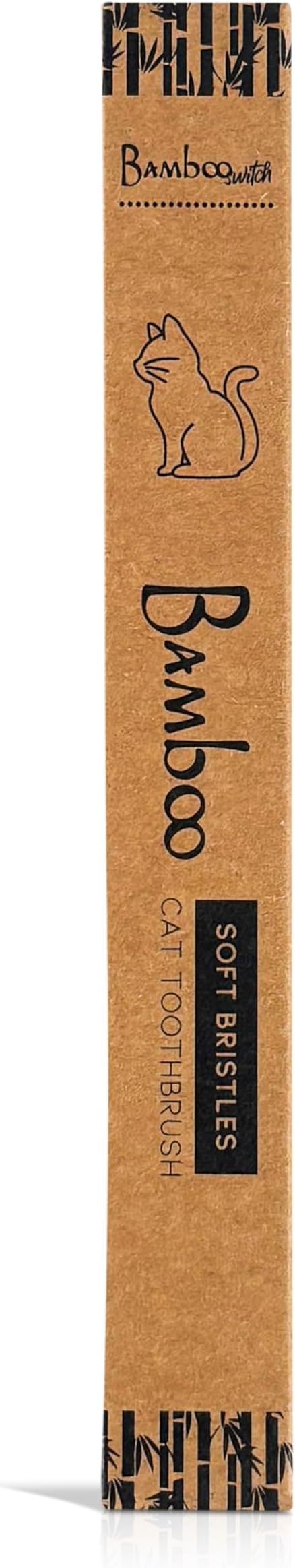 Bamboo Toothbrush for Cats – 4 Pack | Natural Bristles | Eco-Friendly Pet Toothbrush for Cat Dental Care