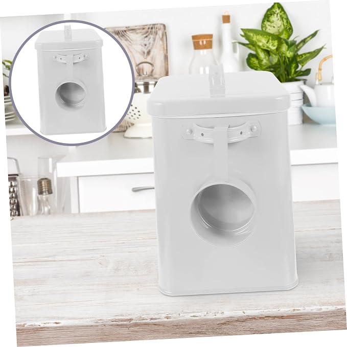 ULTECHNOVO Metal Storage Bin for Pet Food Laundry Powder Sealed Organizer Canister for Kitchen Pantry Multi-functional Container No Pattern