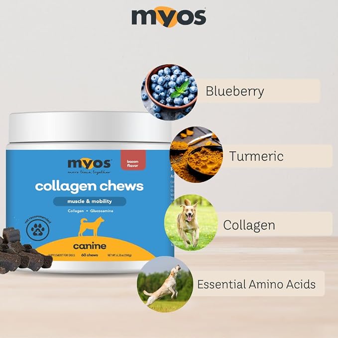 MYOS Canine Muscle & Mobility Chews - Dog Joint Supplement - 60 Count