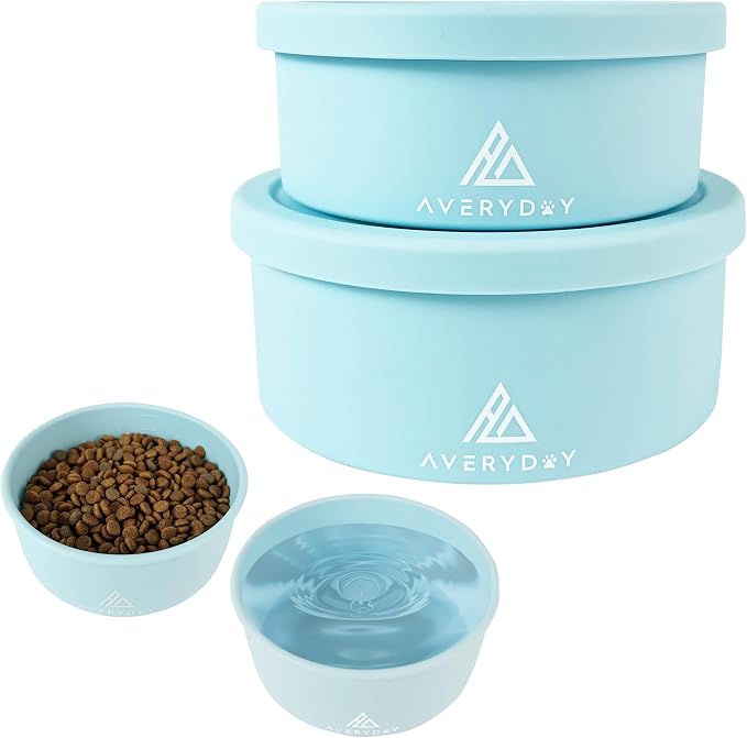 AVERYDAY 30 Oz Travel Dog Bowls with Lids
