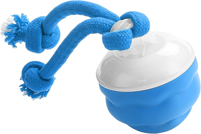 Interactive Dog Ball, Blue USB-C Rechargeable Rolling Toy | Touch activation starts rolling and chirping play modes for supervised indoor sessions