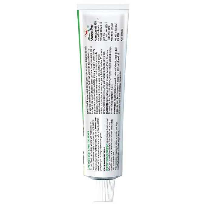 Nutri-Vet Enzymatic Dog Toothpaste, Plaque Remover for Teeth, Dog Breath Freshener, Tooth Whitening, Puppy Essentials, Made in The USA, Non-Foaming Chicken Flavor, 2.5 oz (Pack of 2)