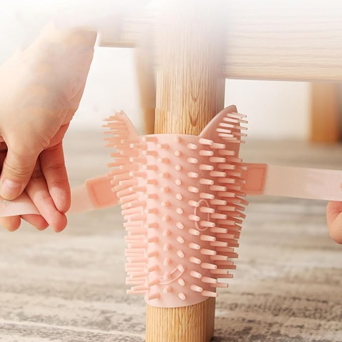 Abaodam Silicone Cat Massage Comb Corner Self Grooming Brush for Cats Pink Large Dual-use Wet Dry Pet Shedding Massage Tool