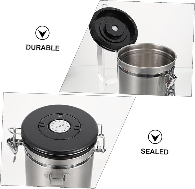 Cat Food Sealed Container Dog Food Storage Jar 1.8l Stainless Steel Sealed Pot with, 1.8l, Stainless Steel, Silver