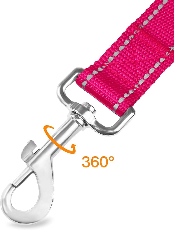 Joytale Dog Harness (Chest: 17-34"), Dog Collar and 6FT x 1" Wide Dog Leash Set, Reflective Padded Nylon Collar and Leash, Adjustable Soft Harness with Handle for Dogs