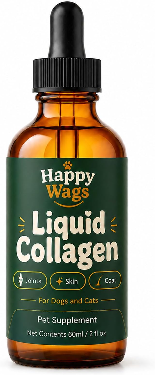 HappyWags Liquid Collagen, Joint, Skin & Coat Support, 2 fl oz (60 mL)