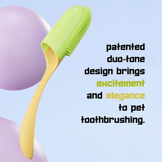 Pet Toothbrush Set with Ergonomic Handles and Soft Bristles, 3 Pieces for Dogs and Cats, BPA Free