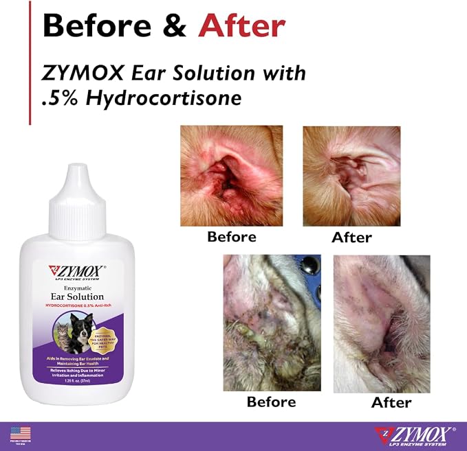 ZYMOX Enzymatic Ear Solution with 0.5% Hydrocortisone, 1.25 oz
