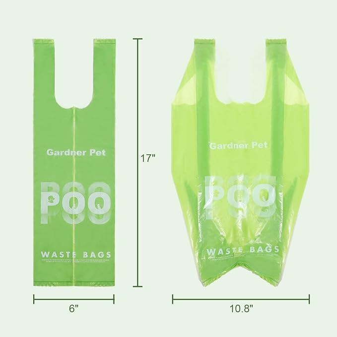 Dog Poop Bags with Handles 15 Rolls, 180 Counts Pine Scented Dog Waste Bags with Dispenser, Leak Proof and Extra Thick, Easy-Tie Pet Poop Bags with Holder for Dogs, Puppies, Cats, Kitten