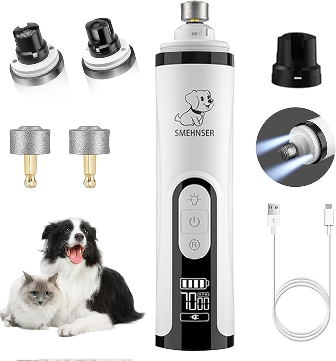 2026 Upgraded Silent Groom Pro Nail Grinder, 3-Speed Cordless with 2 Grinding Wheels