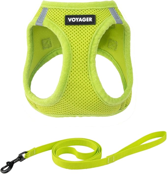 Voyager Step-in Pet Harness - All Weather Mesh, Adjustable Step in Harness for Cats and Dogs by Best Pet Supplies - 307S Lime Green, M