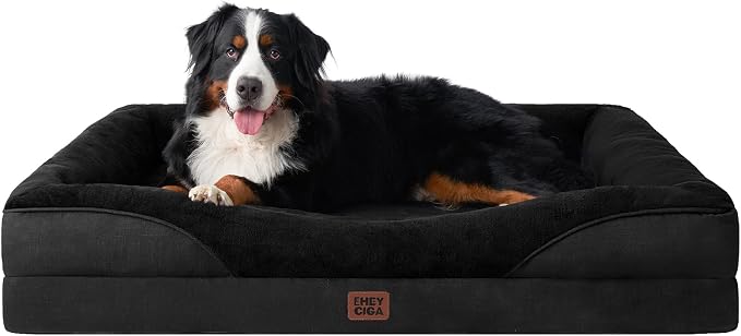 EHEYCIGA Orthopedic Memory Foam Dog Bed - XXL 52x41in, Black