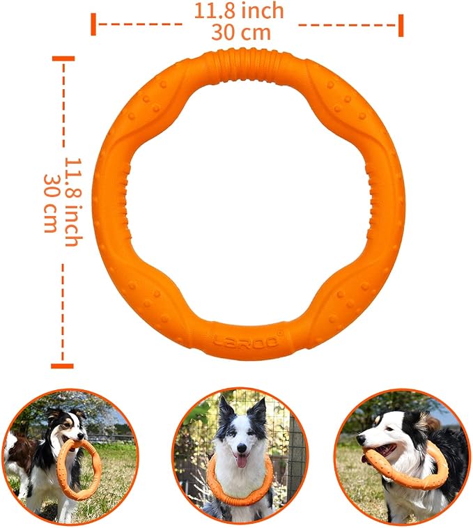 LaRoo Dog Ring Toy, Floating Flying Disc, Orange, 30cm
